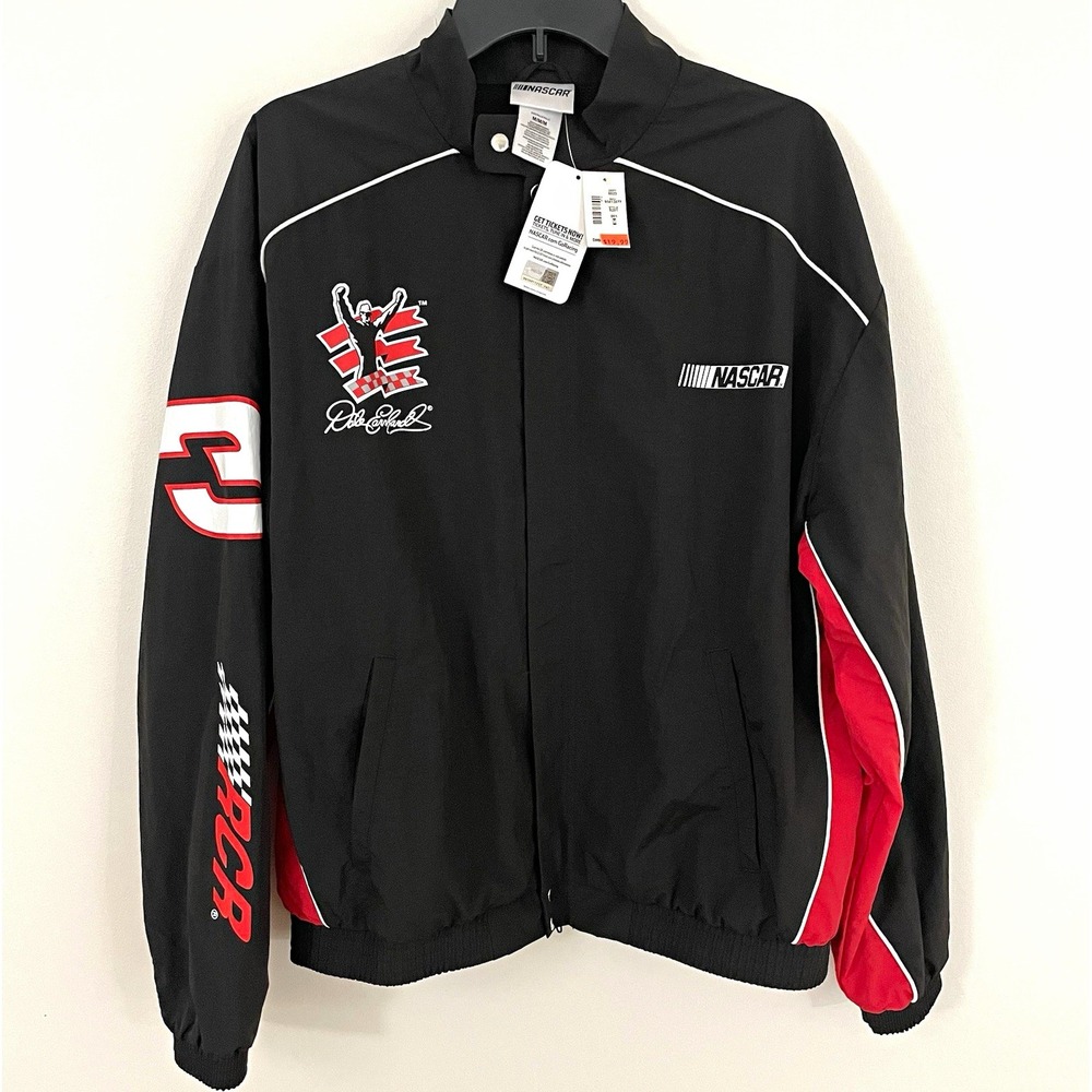 Aéropostale NASCAR Dale Earnhardt Track Jacket Men Size M Black NWT READ DEFECT